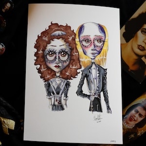 Rocky Horror Art Print- &quot;Transylvanian Gothic&quot; - indie room decor, gothic room decor, rocky horror picture show, giclee art print