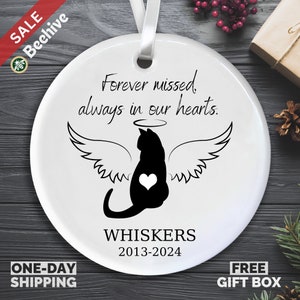 Personalized Cat Loss Gift Ornament 2024, Christmas Cat Name Ornament, Custom Cat Lover Gift Ornament, Custom Pet Memorial Cat Mom Gift 2024