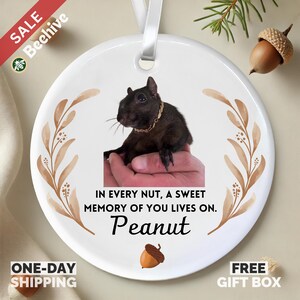 Peanut the Squirrel Memorial Ornament | Pet Memorial Gift | Pet Lover Keepsake | Unique Ornament Set for Gifts | Hanging Memorial Keepsake