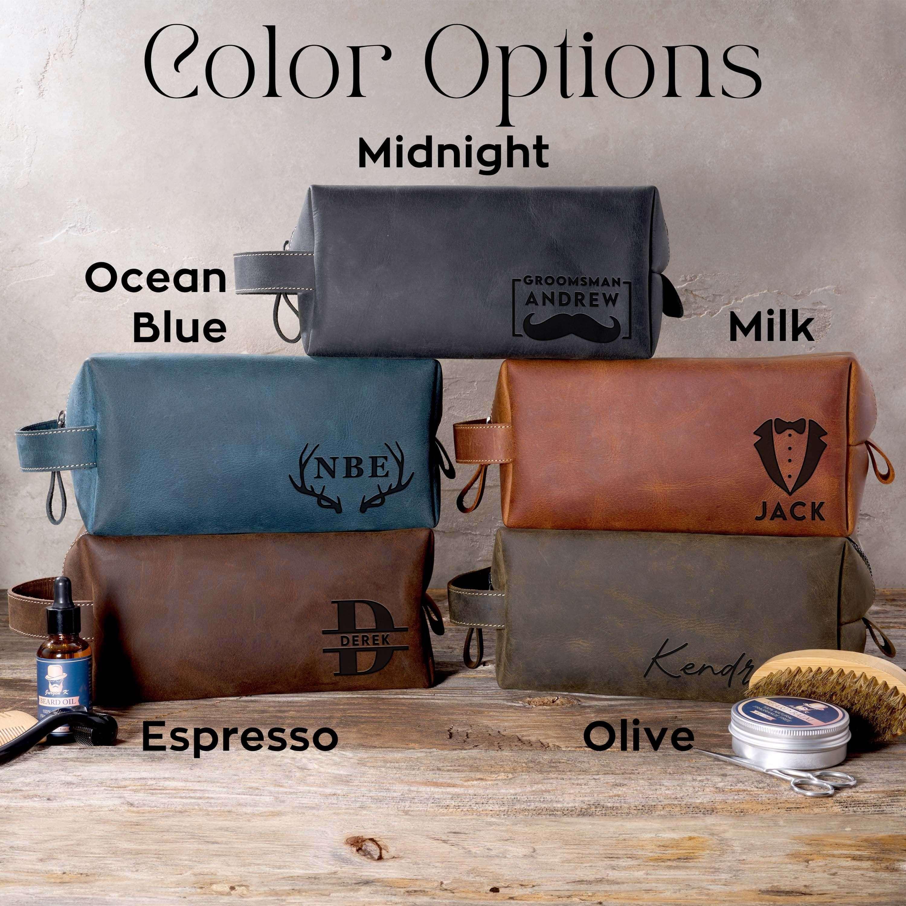 Personalized Leather Dopp Kit: Custom Handwriting or Photo Gift for ...