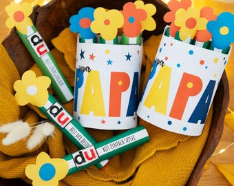Duplo Banderols - Super Dad, Father's Day gift, personal birthday gift, Duplo gift box, You message, Download, PDF