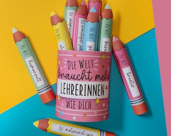 Duplo Banderole "Die Welt braucht mehr Lehrer/innen wie dich"- Vorlage zum Ausdrucken | Dankeschön | Abschied | Kleinigkeit | Mitbringsel