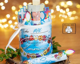 First Communion gift. Perfect as a cash gift. Download Duplo First Communion bands (PDF file), Duplo gift box, DIY.