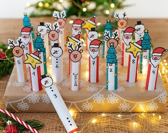 Duplo Personalized Advent Calendar, Santa Claus, Reindeer, Download for Kids | Customizable PDF | DIY Christmas Printable
