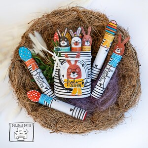 Banner pasquali Duplo da realizzare da soli, piccolo regalo per bambini, amici, colleghi, nido di Pasqua a sorpresa, coniglietto di Pasqua, uova di Pasqua