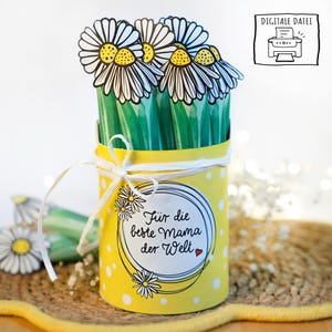 Scarica le fascette Duplo, il bouquet per la festa della mamma, la margherita, per la mamma migliore del mondo, file PDF, la scatola regalo Duplo, fai da te, realizzala da te