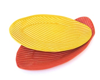 hand built porcelain stacking dishes. oval. organic.