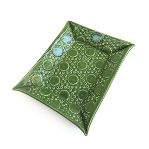 retro hand built porcelain tray  ...   hunter green