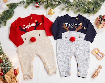 Personalized Christmas Outfit, Reindeer Outfit, Costume Romper, First Christmas Outfit, Christmas Pyjama, Onesie, Bodysuit, Christmas Jumper