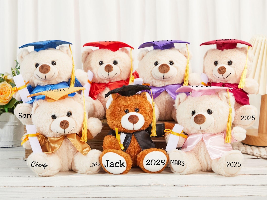 FAHOXUMR Oso De Peluche Personalizado Para Graduación – Con Foto Y Nombre – Regalo De 20 Cm Para Hombres Y Mujeres