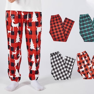 Christmas Pants For Family,Buffalo Plaid Pants,Matching Christmas Pants, Xmas Eve Family Pjs Toddler,Mommy And Me,Family Women Men S-3XL