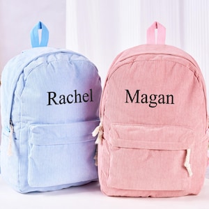 Sac à dos personnalisé pour la rentrée des classes pour tout-petits, sac à dos personnalisé en velours côtelé pour tout-petit avec nom de l'enfant, cadeau d'anniversaire, cartable brodé pour la garderie