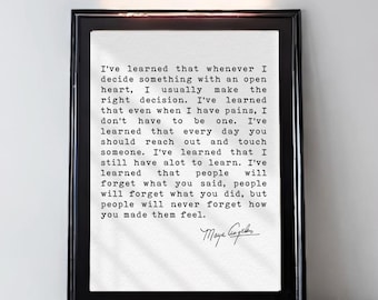 Maya Angelou Quote Print: Inspirational Typewriter Style Wall Art (Digital Download