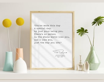 Fred Rogers Quote Print: Mister Rogers Kindness, Typewriter Wall Art (Digital Download)