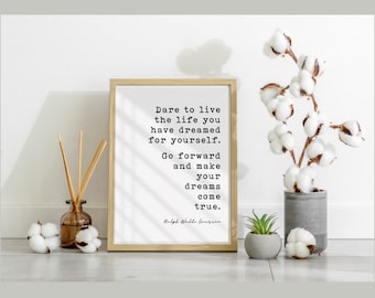 Citaatafdruk van Emerson: inspirerende muurkunst met schrijfmachine (digitale download)