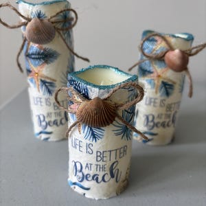 Set of 3 Decoupage Flameless Candles-Free Shipping!