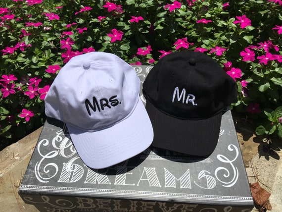 Bride And Groom Baseball Caps Mr And Mrs Hat Set Wedding Etsy