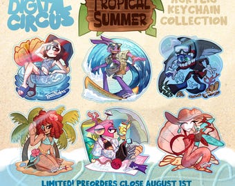 The Amazing Digital Circus Tropical Summer Rainbow Acrylic Keychain Collection (Preorder)