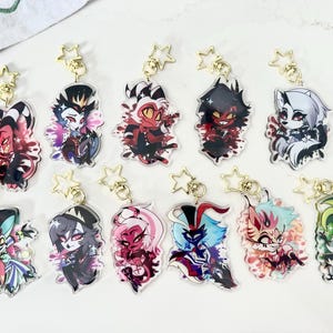 Helluva Boss akryl epoxi Chibi nyckelringar