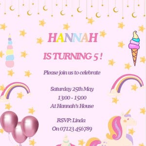 Unicorn Party Invitation