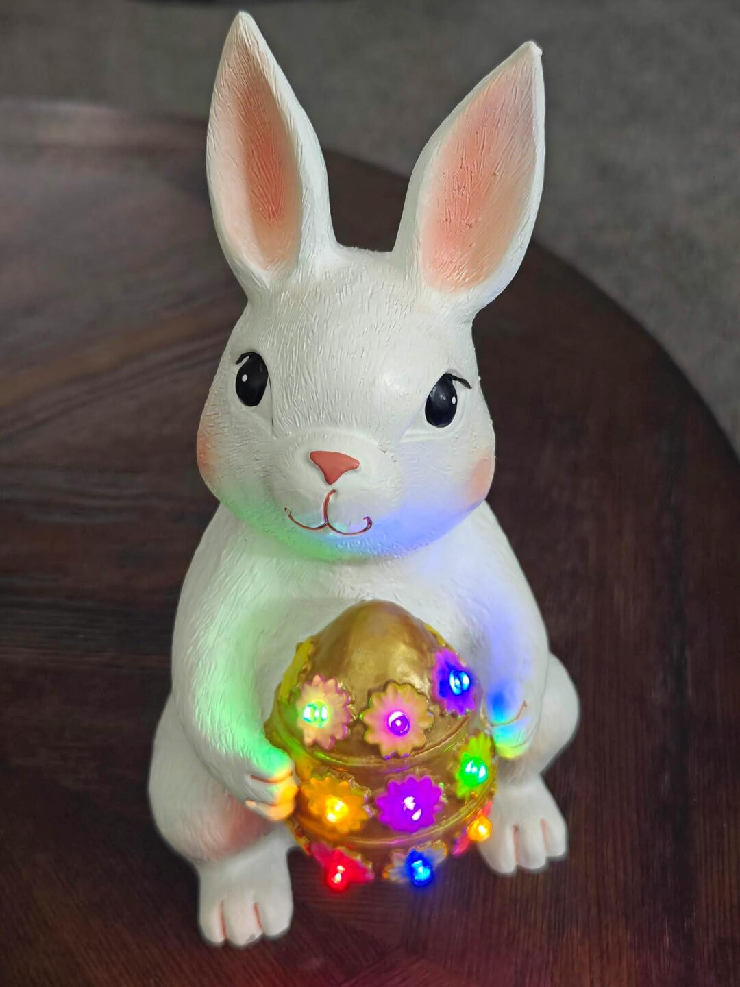 Solar Bunny Garden Statue With RGB Lights – Easter Decor, Solar Powered ...