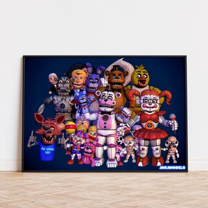 Five Nights at Freddy&#39;s Game Poster, Wall Art, Wall Decoration, Framed Poster, Classic Matte Poster, Game Poster Print