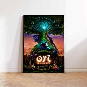 Ori and the Blind Forest Spiel Poster, Wandkunst, Wanddekoration, gerahmtes Poster, klassisches Mattes Poster, Spiel Posterdruck