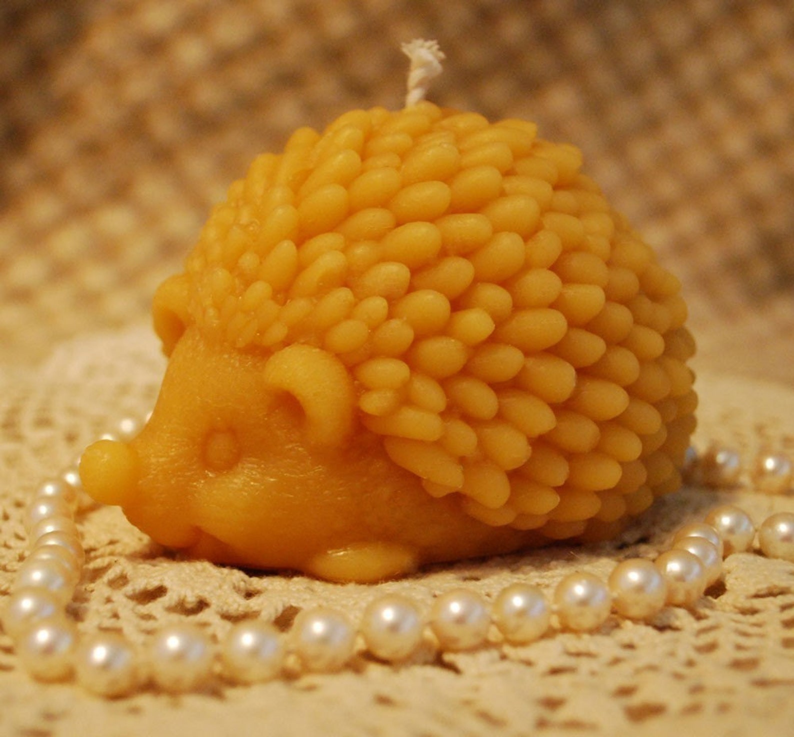 Beeswax Candle Hedgehog Shaped Animal Candle Etsy