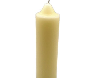 Pure Beeswax Chunky Taper Candle Made in Oregon in WHITE Beeswax