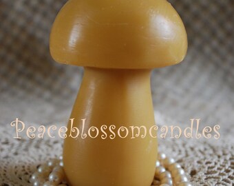 Beeswax Candle Mushroom Shaped Candle Round Top in Pure Beeswax