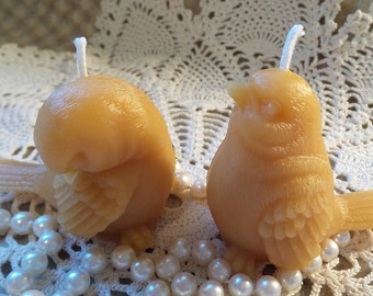 Beeswax Candle Birds Song Birds Sparrow Bird Shaped Candles Set/2