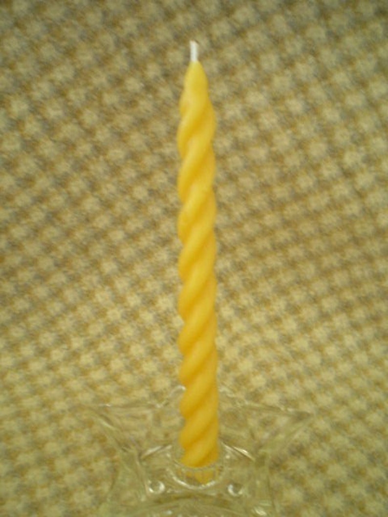 Beeswax Candles Twist Taper Set of 2 Natural Gold Color Etsy