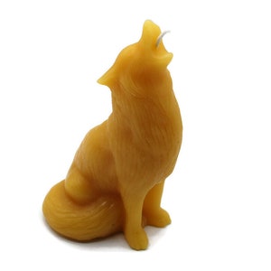 Pure Beeswax Candle Shaped Howling Wolf Totem Candle