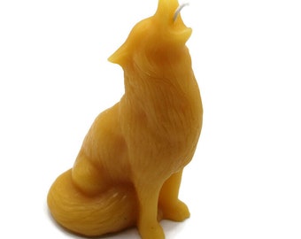 Pure Beeswax Candle Shaped Howling Wolf Totem Candle