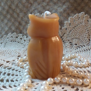 Beeswax Candle Small Stylized Shaped Owl Candle image 5