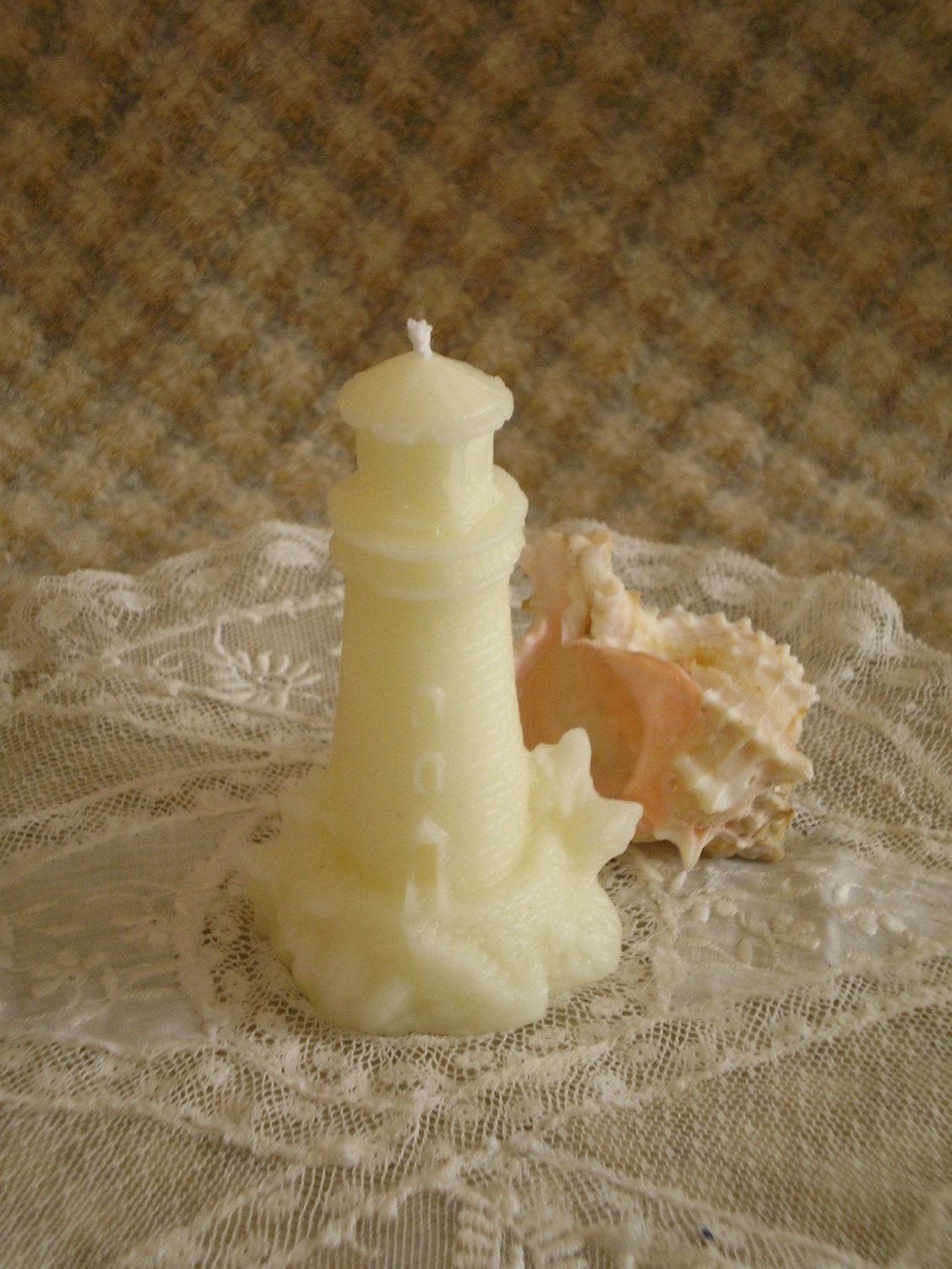 Beeswax Candle Lighthouse Light House Shaped Candle in White Etsy