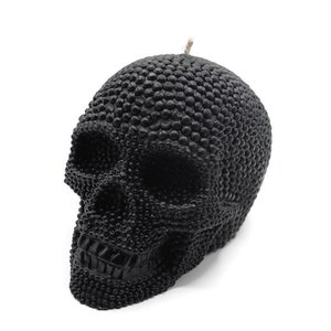 Beeswax Candle BIG Skull Shaped Candle in Black