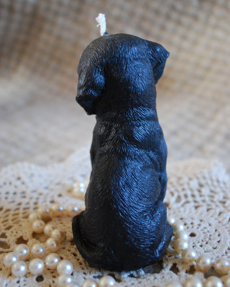 Beeswax Candle Adorable Pure Beeswax Black Lab Dog Puppy Etsy