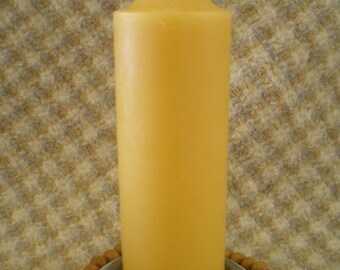 Pure Beeswax Chunky Taper Candle Made in Oregon Natural Gold Color