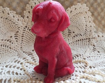 Beeswax Candle Adorable Pure Beeswax Red Lab Dog Puppy Shaped Candle