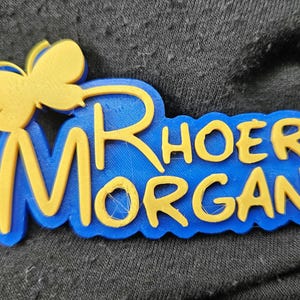 Crachá de nome Rhoer, Rhoer, Rhosebud, borboleta