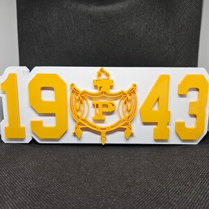 3D Printed D9 Desk Plate: Personalized Sorority Fraternity Gift Philo