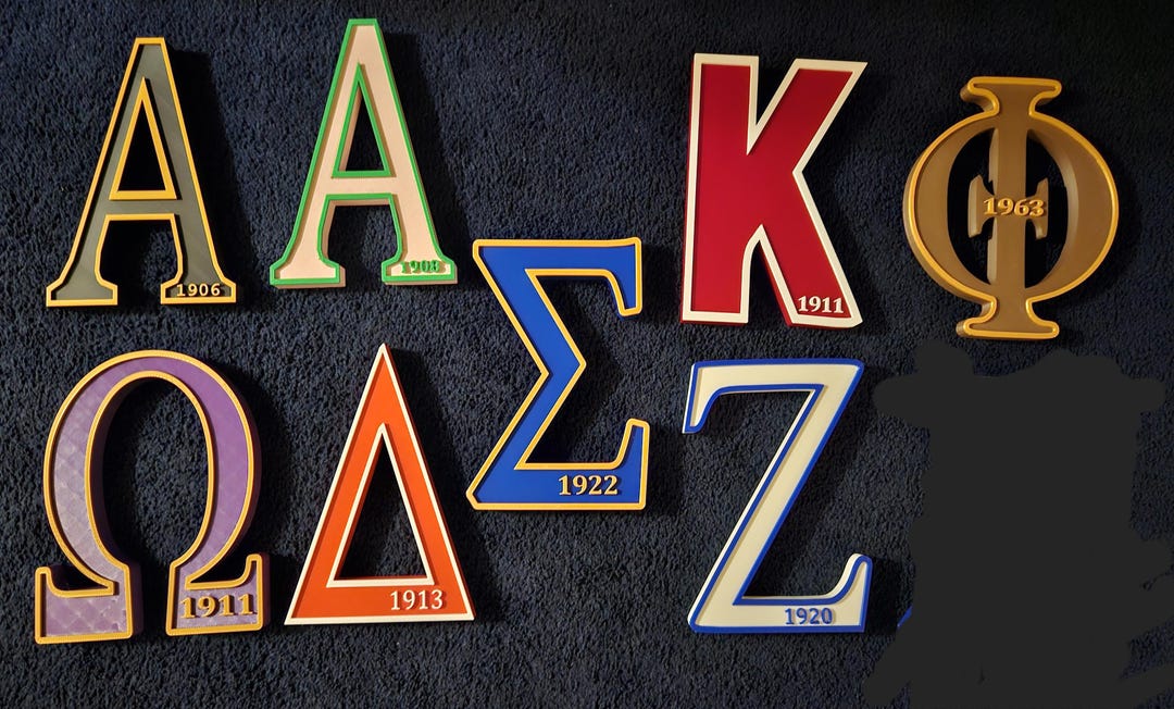 Greek Line Names Greek Letter Statue: Sorority/fraternity Wall Art - Etsy