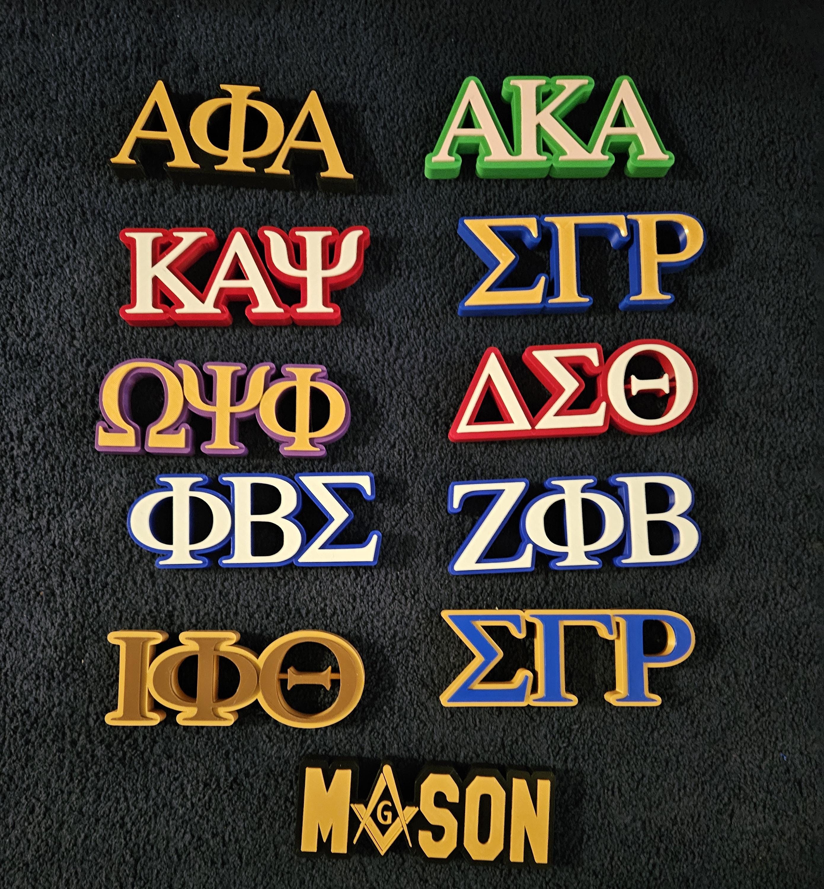 3D Greek Letter Desk Plate: Divine 9 Sorority Fraternity Gift - Etsy
