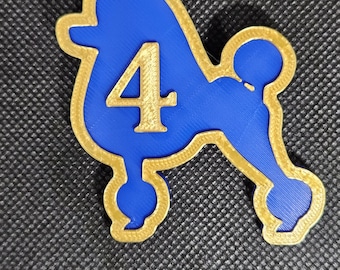 Poodle / Elephant / Dove / Ivy Number Pin