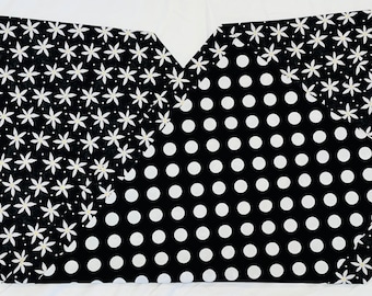 Frühling Sommer Blumen Tischläufer Alltag Schwarz Weiß Groß Polka Dot 106cm L Waschbar