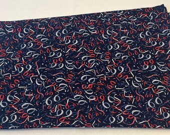 4th of July Patriotic Placemats Kitchen Table Decor Red White Blue Confetti Ribbons Star Set of 4 Washable