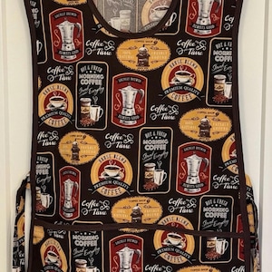 Adult Apron Cobbler Style Coffee Time Coffee Pot Cup Grinder Beans