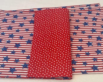 4th of July Patriotic Placemats Reversible Star Stripe Red White Blue Set of 4 Washable