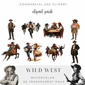 Wild West Clipart, Wild West, Gunslingers, Cowboys, Steam Trains, Bank Robbers, Outlaws, Saloons, Card Players, Cowgirls, Sheriff, Posse